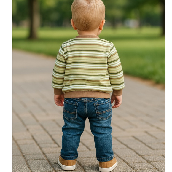 NWT First Impressions Baby Boys Reversible Brown Sherpa Striped Jacket 24M - Picture 3 of 10